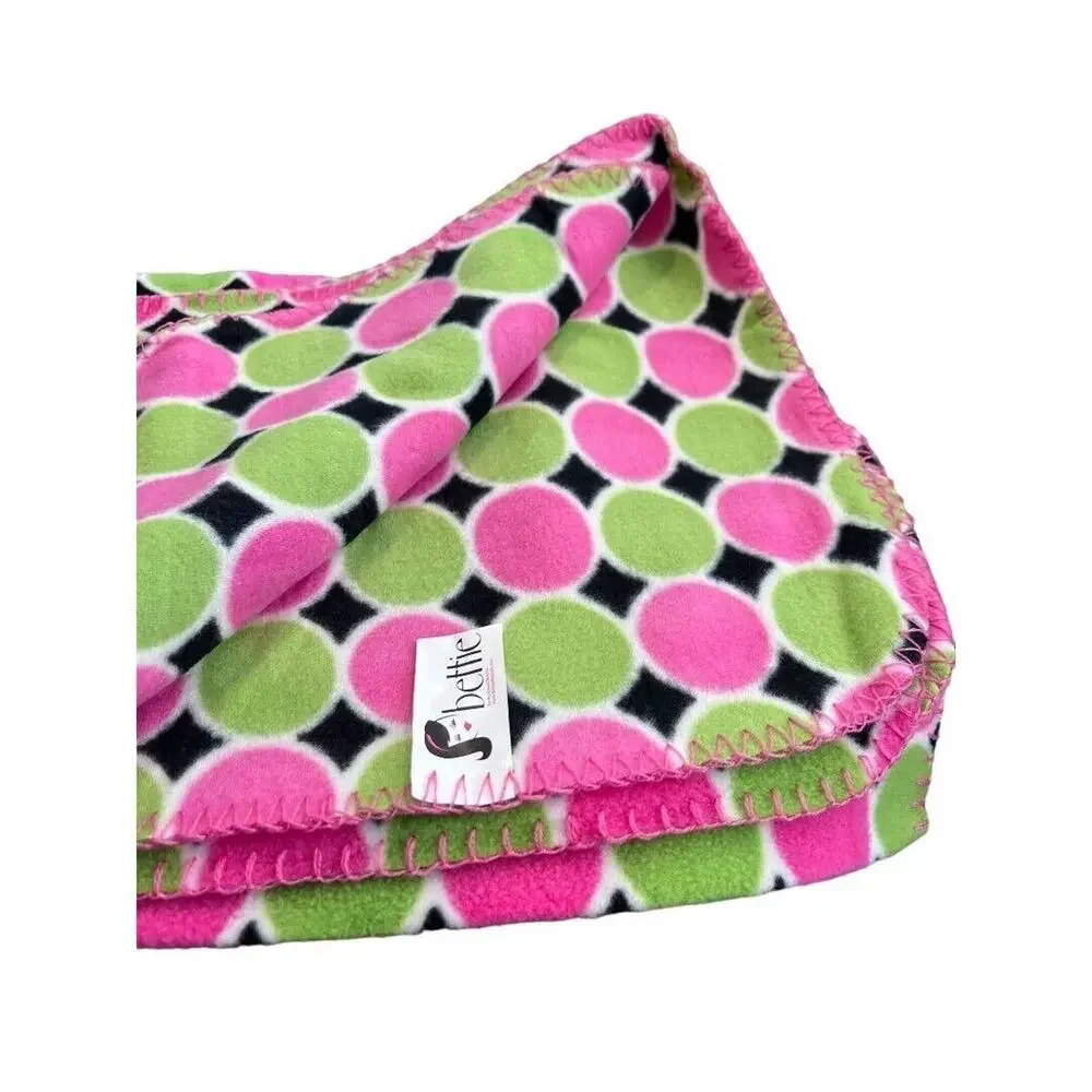 New Buckhead Betties Fleece Polka Dot Blanket 4'x5'